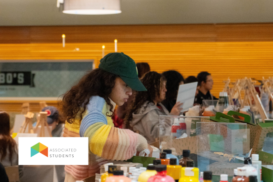 Students picking out paint colors.
