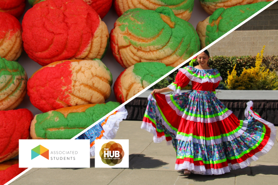 Image 1: Mexican Pan Dulce. Image 2: Folklorico Dancer
