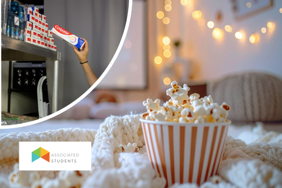 Popcorn bucket and toothpaste box