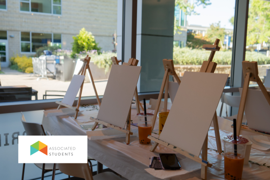 Blank canvases set up on a table.