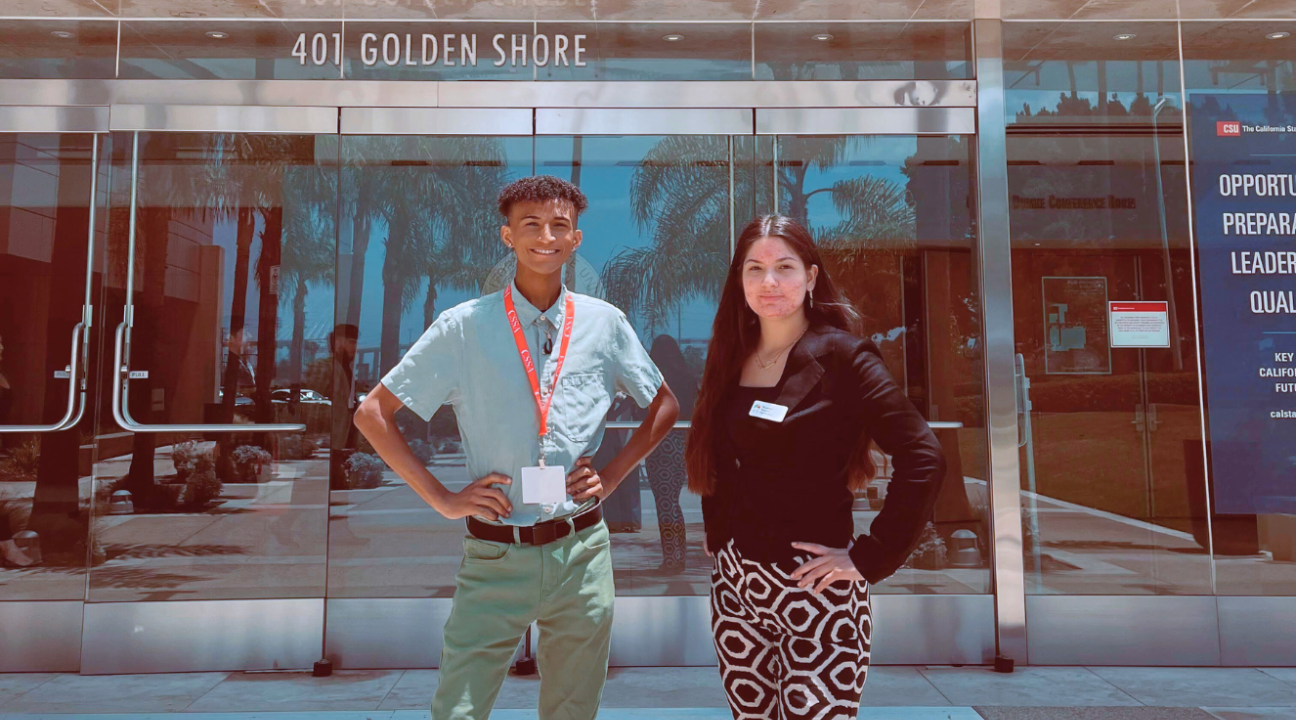 Student Body President, Vanessa Sanchez and Vice President of External Affairs AJ Franklin representing Sonoma State at the first 2024-25 California State Student Association (CSSA)