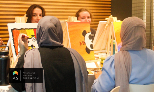Students painting 