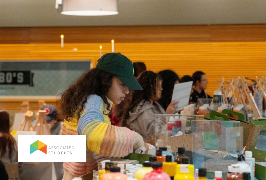 Students picking out paint colors.