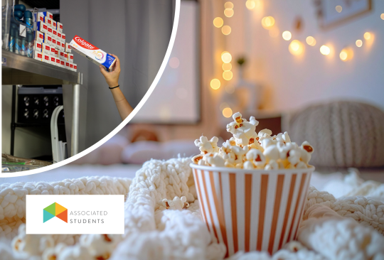 Popcorn bucket and toothpaste box