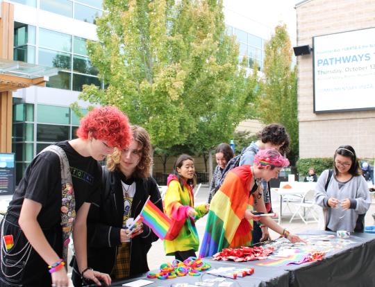 Students in Pride attire at ASP's Come out in Color